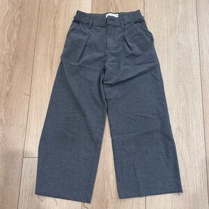 Zara Kids Comfy Charcoal Grey Pleated Trousers Dress Pants